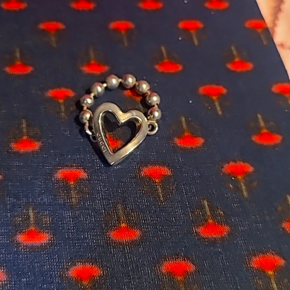 Gucci Heart Ring, Sterling Silver Sz 6